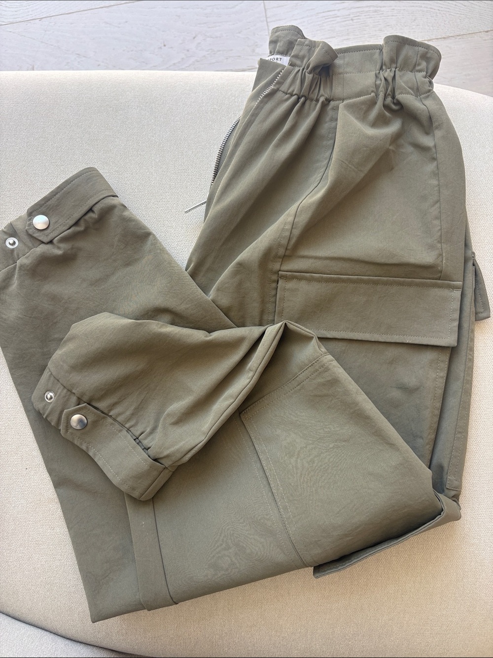 Banana Republic Olive Green Cargo Pants with Elastic Waist